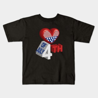 4th Of July 3D Art Kids T-Shirt